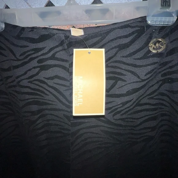 NWT Michael Khors Black Zebra Print Leggings Pants Size Large - Picture 3 of 10